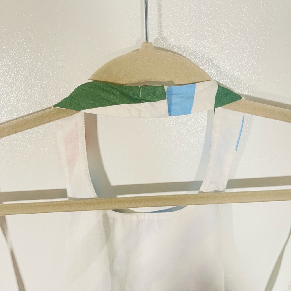 Anthropologie Striped Halter Midi Dress in Blue, White, Green, Rust L - Picture 6 of 10